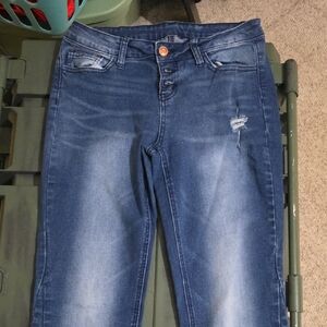 Women’s Blue Faded High-Rise Skinny Jeans